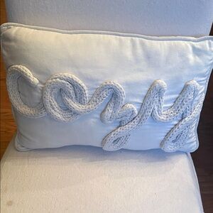 Source Unknown Cream Decorative Pillow with Braided Rope Accent